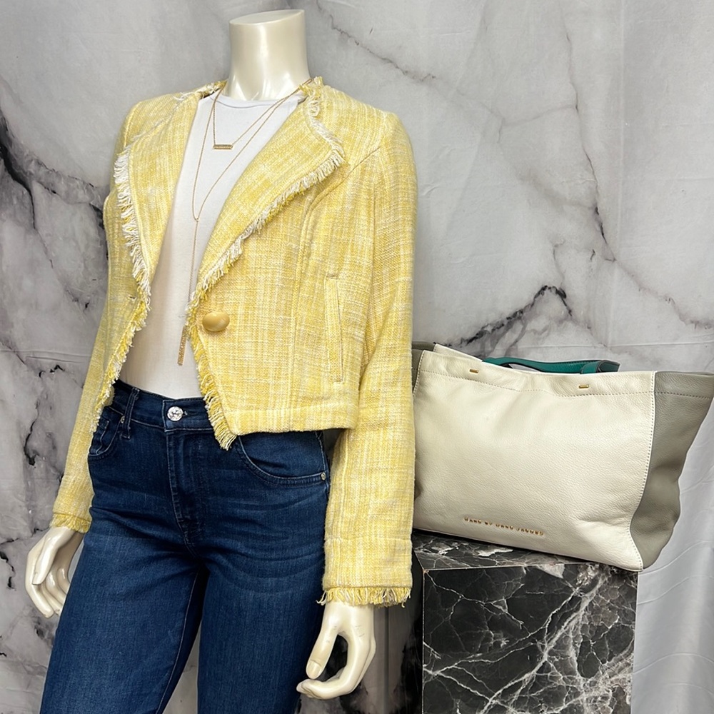 CAbi Yellow Fringed Blazer
